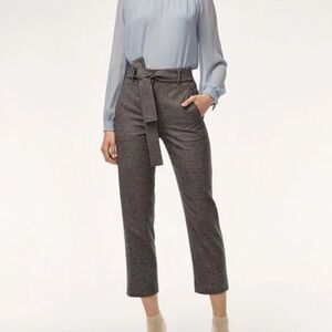 Aritzia Wilfred Jallade Tie Front Trouser Pant Cashmere Wool - Gray - US 6